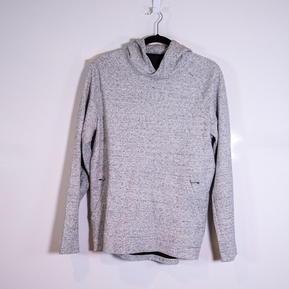 Lululemon Men's At Ease Hoodie Heathered Melody Light Grey Black Sweater Small - Picture 1 of 4